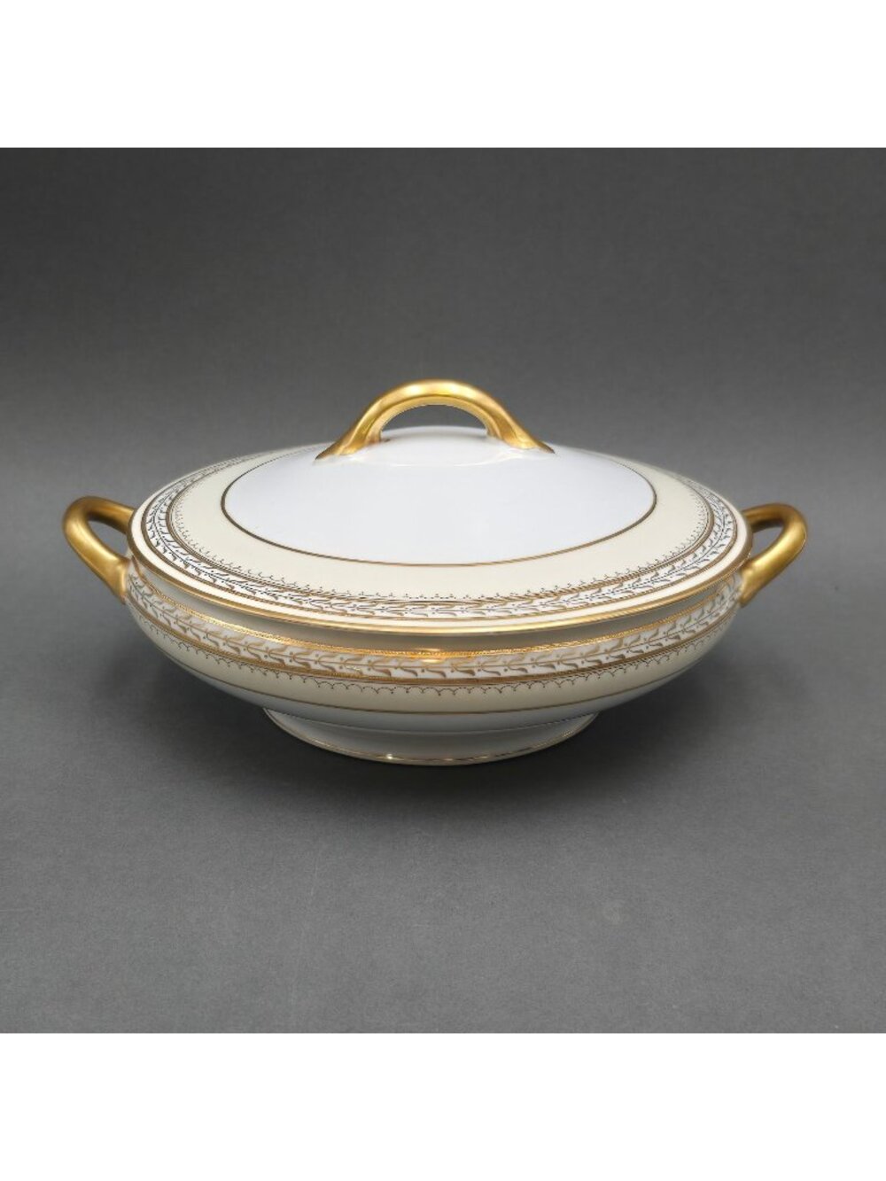 Antique Noritake Chanfaire Covered Vegetable Tureen Gold Encrusted Casserole